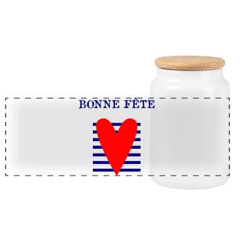 GRANNY. GRANDMA. MOTHER'S DAY. HAPPY BIRTHDAY MAMI - Panoramic Cookie Jar with Wooden Lid - white - Front