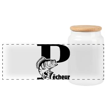 pêche, pêcheur, je suis pêcheur - Boîte à biscuits avec couvercle en bois - blanc - Devant