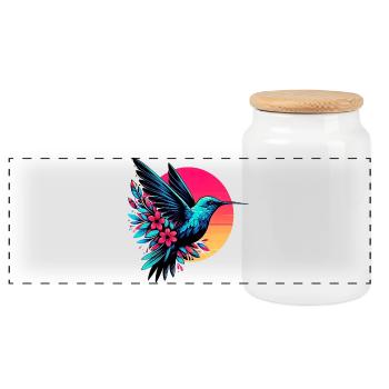 Colibri - Boîte à biscuits avec couvercle en bois - blanc - Devant