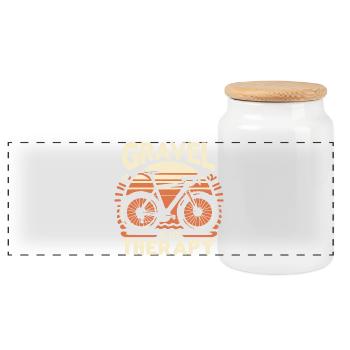 Gravelbike Therapie T-Shirt - Panorama Keksdose mit Holzdeckel - Weiß - Vorne