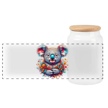 Koala - Panorama Keksdose mit Holzdeckel - Weiß - Vorne