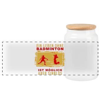 Ein Leben ohne Badminton ist möglich, aber Sinnlos - Panorama Keksdose mit Holzdeckel - Weiß - Vorne