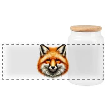 Fuchs - Panorama Keksdose mit Holzdeckel - Weiß - Vorne