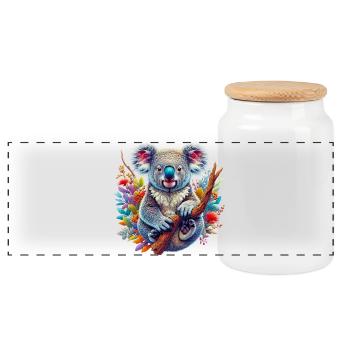 Koala - Boîte à biscuits avec couvercle en bois - blanc - Devant