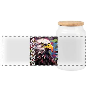 Design autrichien avec aigle pour les Autrichiens - Boîte à biscuits avec couvercle en bois - blanc - Devant