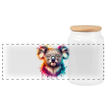 Koala - Boîte à biscuits avec couvercle en bois - blanc - Devant