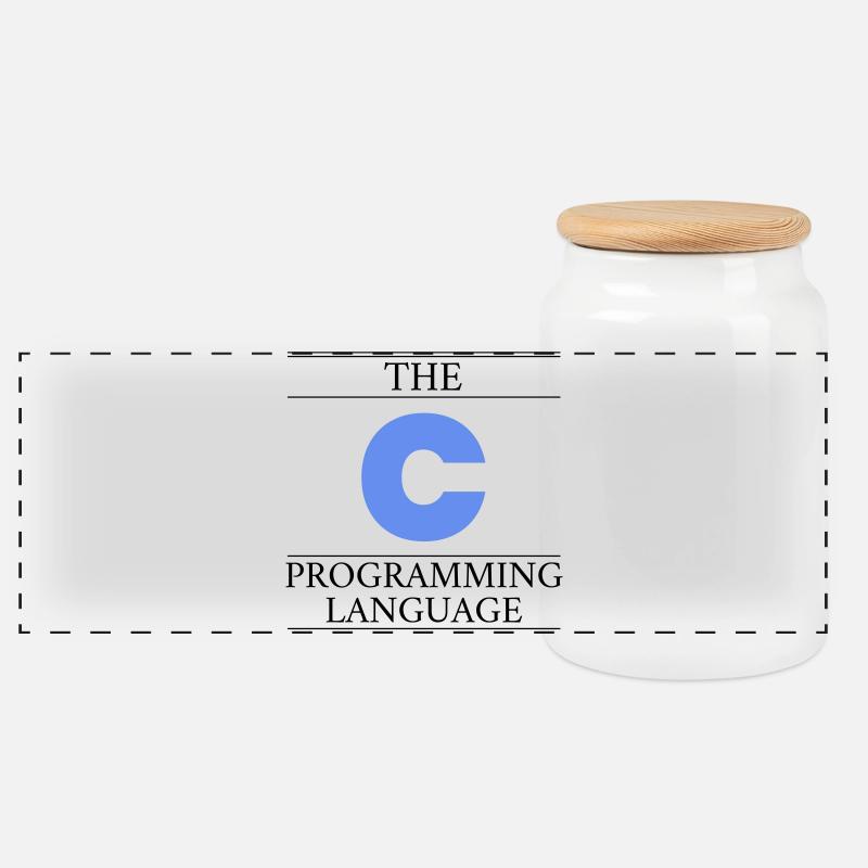 The C Programming Language - Panorama Keksdose mit Holzdeckel - Weiß