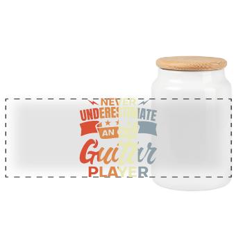 Ne sous-estimez jamais un vieux guitariste - Boîte à biscuits avec couvercle en bois - blanc - Devant
