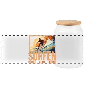 Floater - Aerial - Tuberide - Surfen - Panorama Keksdose mit Holzdeckel - Weiß - Vorne