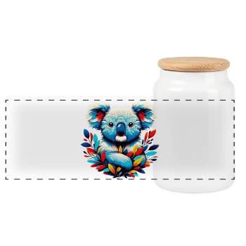 Koala - Boîte à biscuits avec couvercle en bois - blanc - Devant