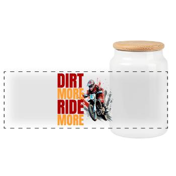 Dirt More - Ride More - Panorama Keksdose mit Holzdeckel - Weiß - Vorne