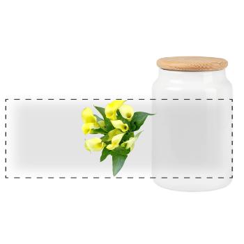 Fleurs de calla jaunes délicates - Boîte à biscuits avec couvercle en bois - blanc - Devant