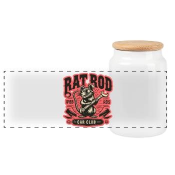 Chemise Ratsking Ratlook – Style rustique personnalisé - Boîte à biscuits avec couvercle en bois - blanc - Devant