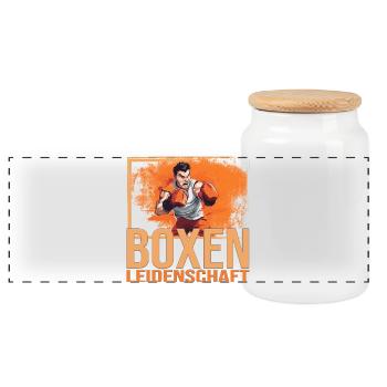 Boxen Leidenschaft - Panorama Keksdose mit Holzdeckel - Weiß - Vorne