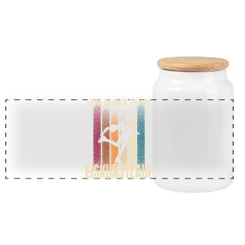 Lebe deinen Traum - Eiskunstlaufen - Panorama Keksdose mit Holzdeckel - Weiß - Vorne