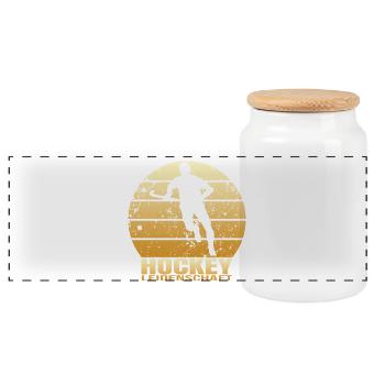 Hockey Leidenschaft - Panorama Keksdose mit Holzdeckel - Weiß - Vorne