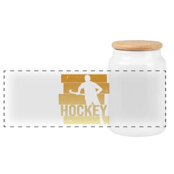 Hockey - Panorama Keksdose mit Holzdeckel - Weiß - Vorne