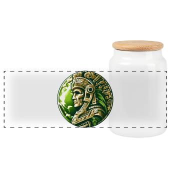 Ancien guerrier aztèque Terre d’or - Boîte à biscuits avec couvercle en bois - blanc - Devant