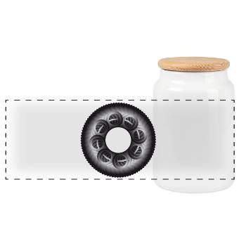 Sprocket | Circle - Panoramic Cookie Jar with Wooden Lid - white - Front