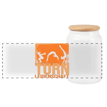 Turn Leidenschaft - Panorama Keksdose mit Holzdeckel - Weiß - Vorne