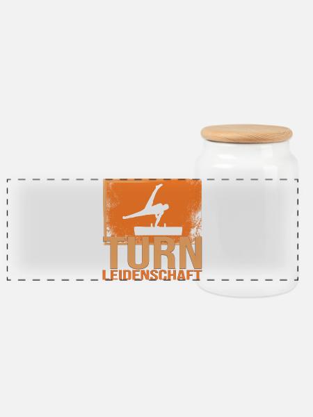 Turn Leidenschaft - Panorama Keksdose mit Holzdeckel - Weiß