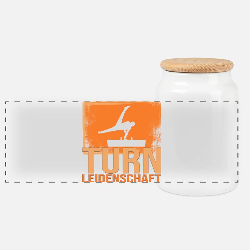 Turn Leidenschaft - Panorama Keksdose mit Holzdeckel - Weiß
