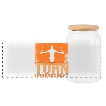 Turn Leidenschaft - Panorama Keksdose mit Holzdeckel - Weiß - Vorne
