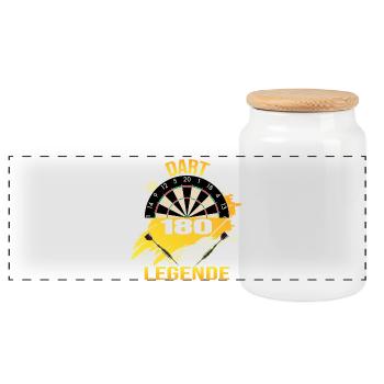 Dart Legende - 180 - Panorama Keksdose mit Holzdeckel - Weiß - Vorne