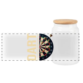 Das Surren der Pfeile - Die Melodie meines Lebens - Panorama Keksdose mit Holzdeckel - Weiß - Vorne