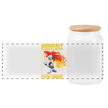Eishockey ist mehr als ein Spiel es ist eine... - Panorama Keksdose mit Holzdeckel - Weiß - Vorne