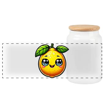 Citron Citrons - Boîte à biscuits avec couvercle en bois - blanc - Devant