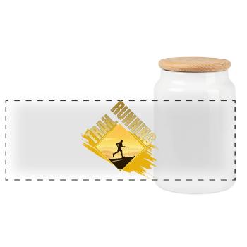 Trail Running - Panorama Keksdose mit Holzdeckel - Weiß - Vorne