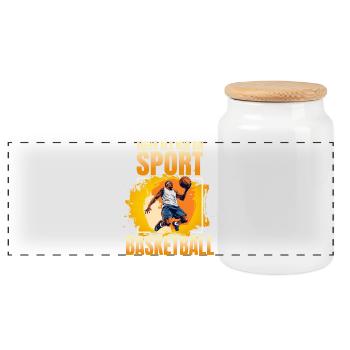 Mehr als nur ein Sport - Basketball - Panorama Keksdose mit Holzdeckel - Weiß - Vorne