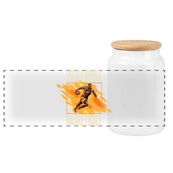Life is a journey - Play Basketball - Panorama Keksdose mit Holzdeckel - Weiß - Vorne