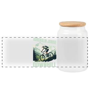 Adrenalin Junkie - MTB Downhill - Panorama Keksdose mit Holzdeckel - Weiß - Vorne