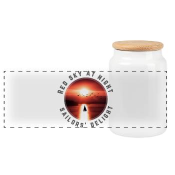 Le ciel rouge la nuit est délicieux pour les marins - Boîte à biscuits avec couvercle en bois - blanc - Devant