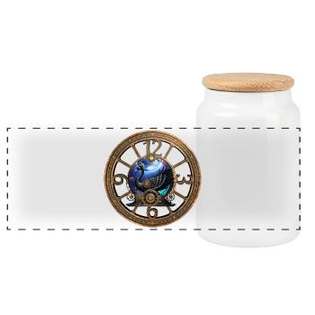 Cygne Steampunk Noir - Boîte à biscuits avec couvercle en bois - blanc - Devant
