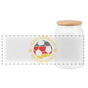 Team Germany Football Championship Tournament - Panoramic Cookie Jar with Wooden Lid - white - Front