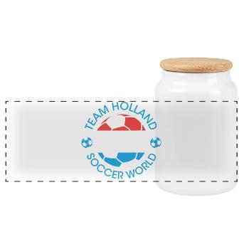 Championnat des Pays-Bas par équipe de Football Holland - Boîte à biscuits avec couvercle en bois - blanc - Devant