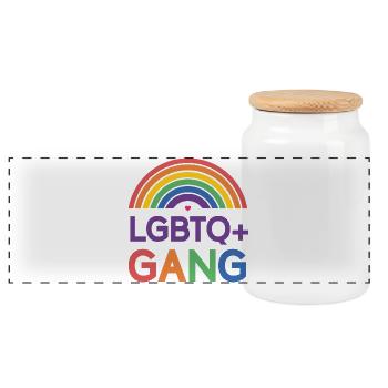 LGBTQ Pride Month - LGBTQ+ Gang - Panoramic Cookie Jar with Wooden Lid - white - Front