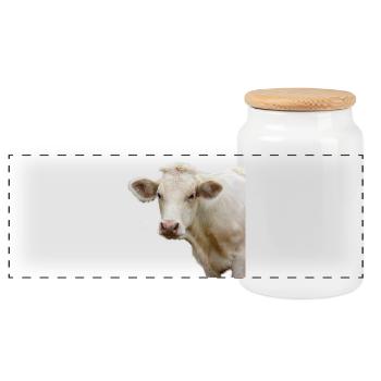 drôle vache tête de vache cadeau fermier - Boîte à biscuits avec couvercle en bois - blanc - Devant