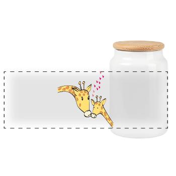 Girafes amoureuses - Boîte à biscuits avec couvercle en bois - blanc - Devant