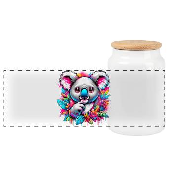 Koala - Boîte à biscuits avec couvercle en bois - blanc - Devant