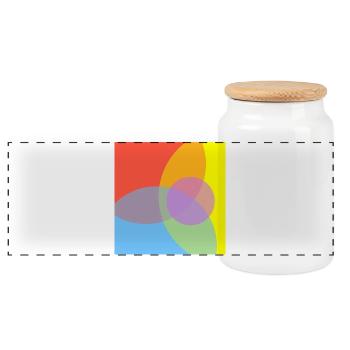 Colour Play Pattern - Panoramic Cookie Jar with Wooden Lid - white - Front