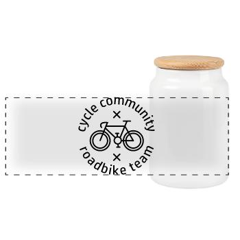 Fahrrad Rennrad Tour Logo Mannschaft Gravel Icon - Panorama Keksdose mit Holzdeckel - Weiß - Vorne