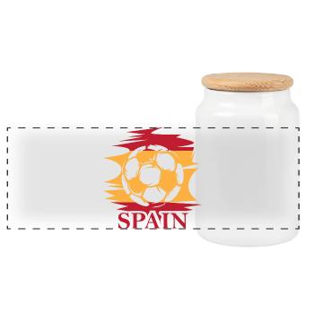 Logo de l’équipe d’Espagne de flag-football - Boîte à biscuits avec couvercle en bois - blanc - Devant