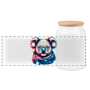 Koala - Boîte à biscuits avec couvercle en bois - blanc - Devant