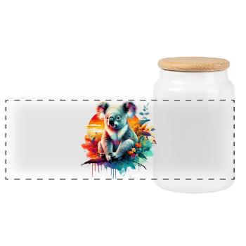 Koala - Boîte à biscuits avec couvercle en bois - blanc - Devant