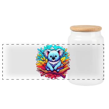 Koala - Boîte à biscuits avec couvercle en bois - blanc - Devant
