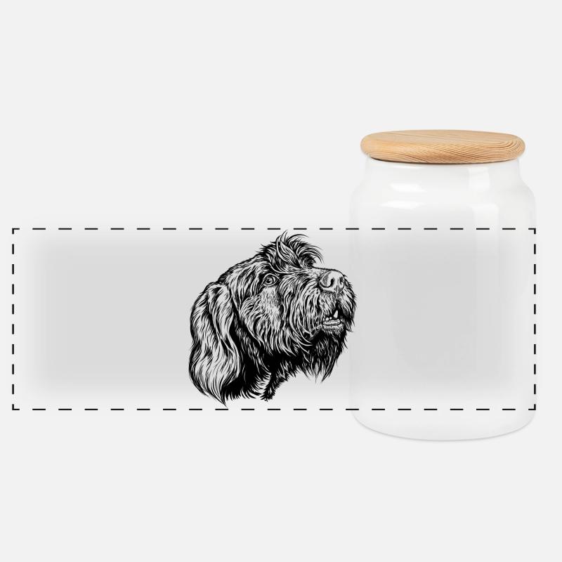 Pudelpointer se joint à la conversation - Boîte à biscuits avec couvercle en bois - blanc